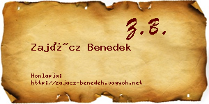 Zajácz Benedek névjegykártya