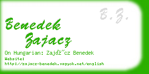 benedek zajacz business card